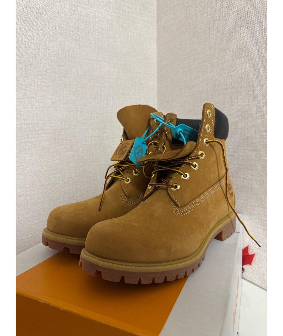 TIMBERLAND Горчичные нубуковые высокие ботинки, фото 2