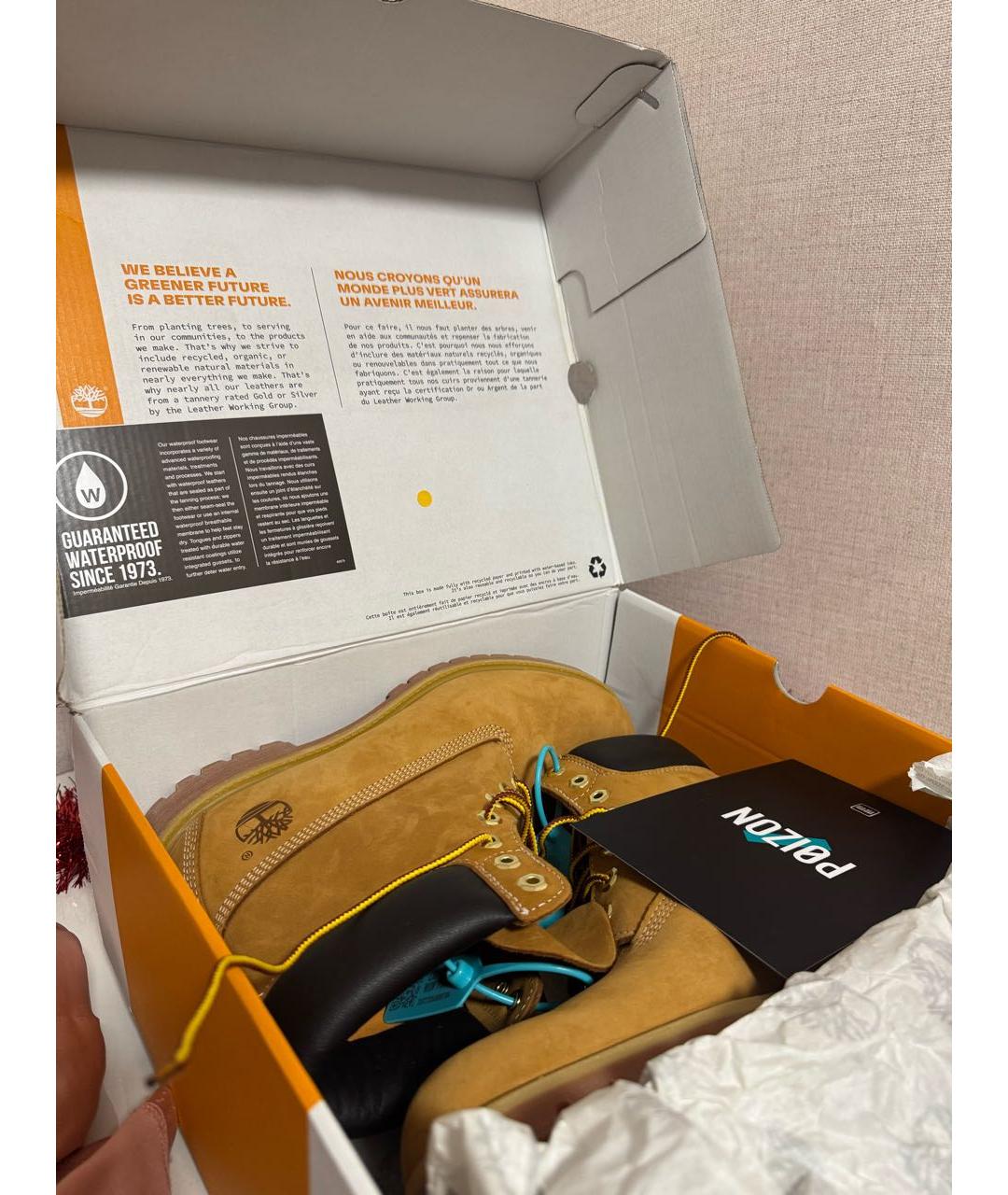 TIMBERLAND Горчичные нубуковые высокие ботинки, фото 5