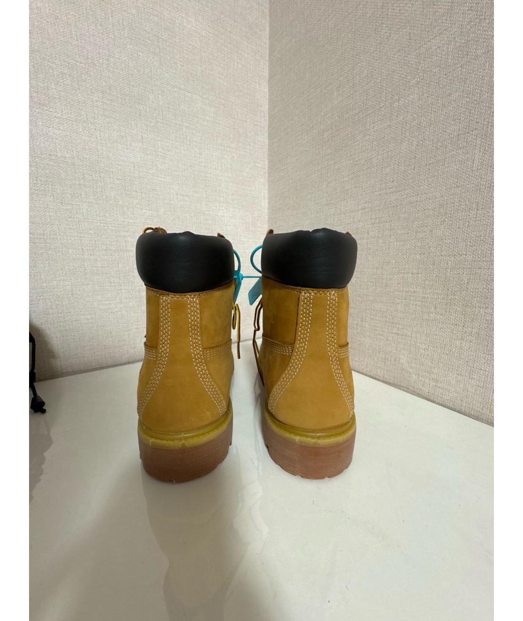 TIMBERLAND Горчичные нубуковые высокие ботинки, фото 4