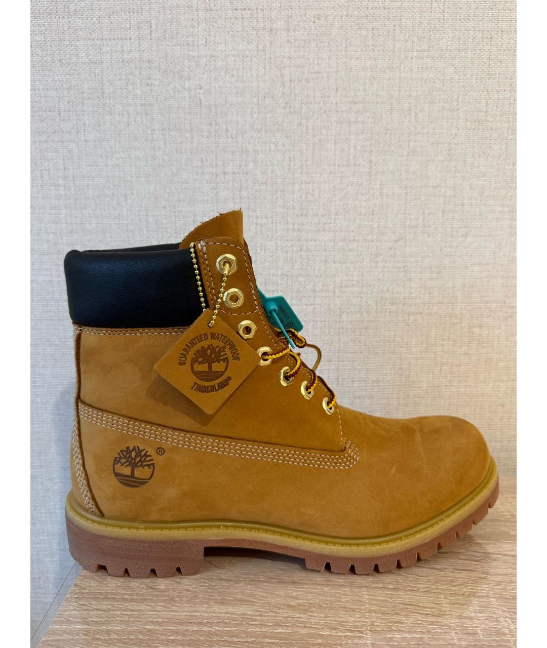 TIMBERLAND Горчичные нубуковые высокие ботинки, фото 8