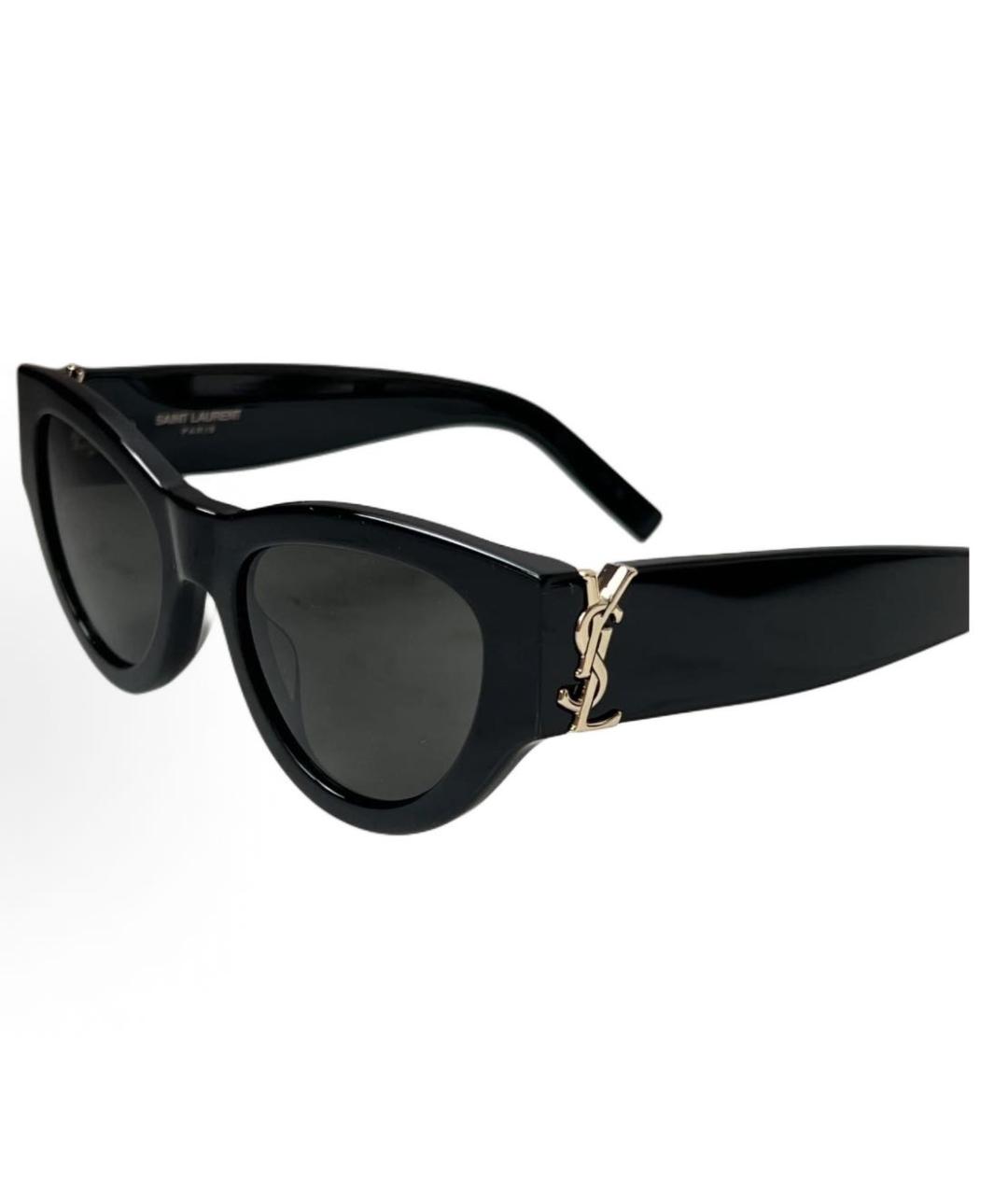 SAINT LAURENT Черные пластиковые солнцезащитные очки, фото 3