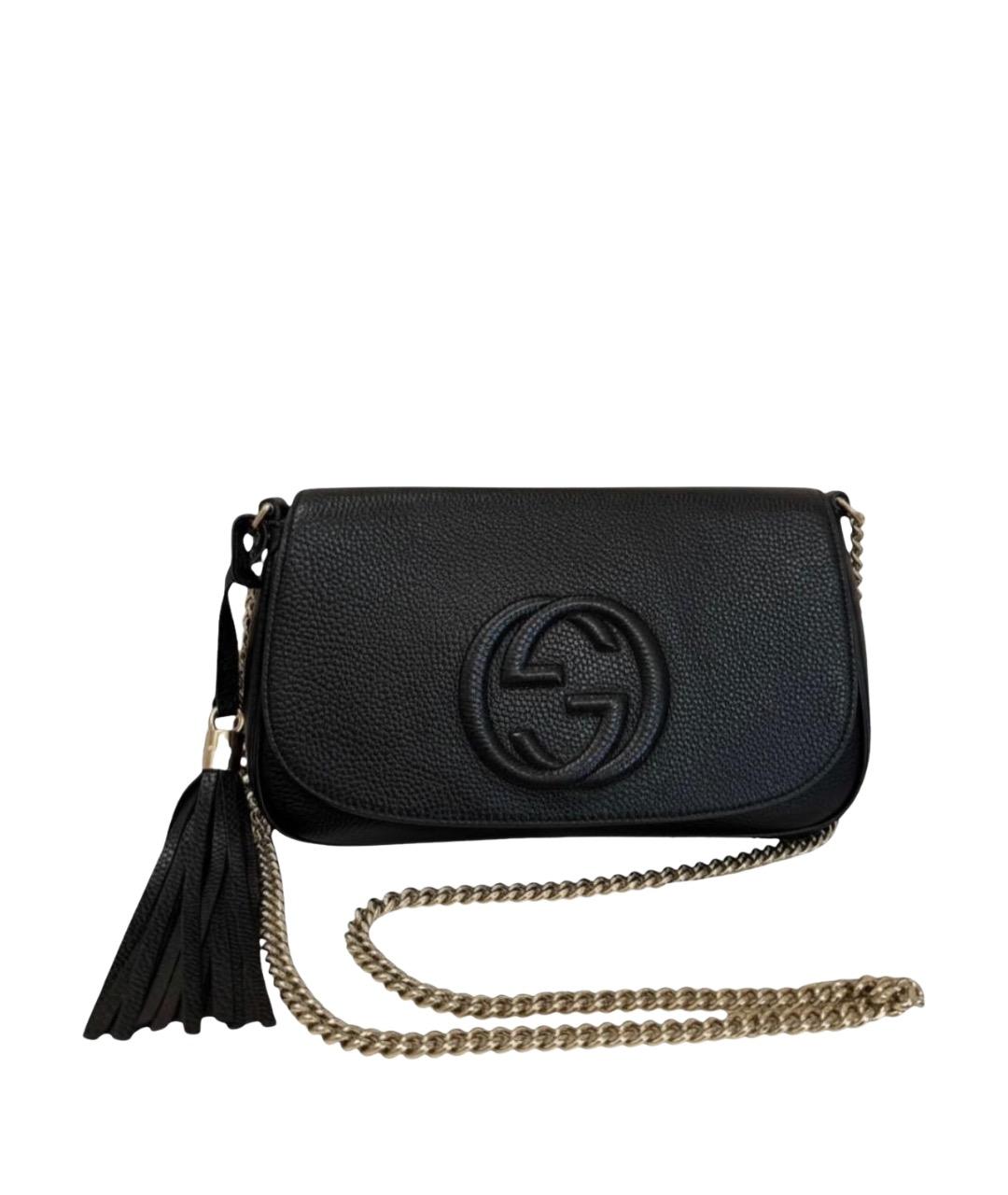 GUCCI Черная кожаная сумка через плечо, фото 1