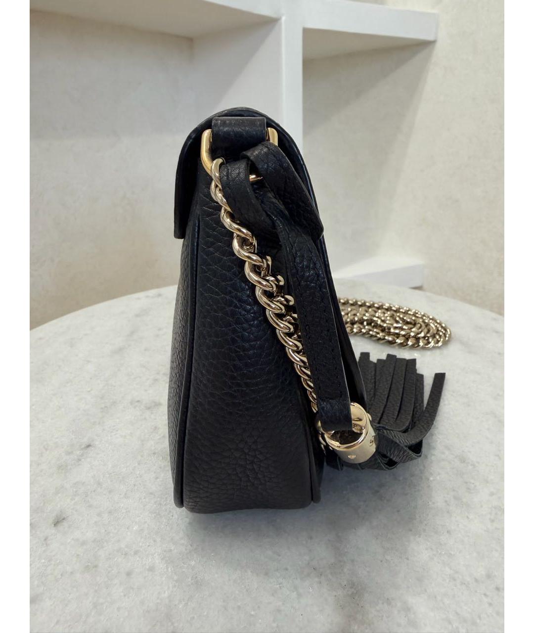 GUCCI Черная кожаная сумка через плечо, фото 7