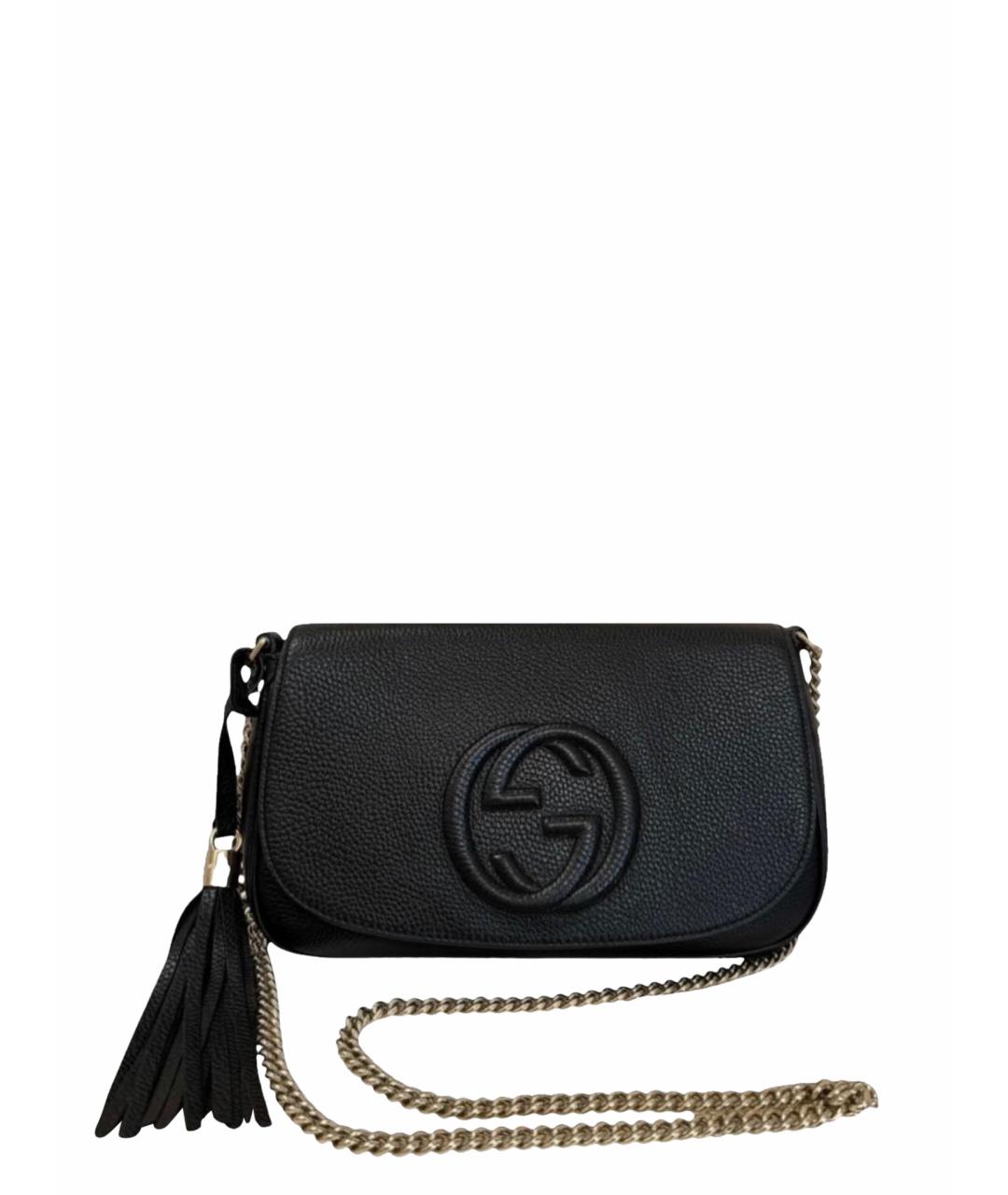 GUCCI Черная кожаная сумка через плечо, фото 1