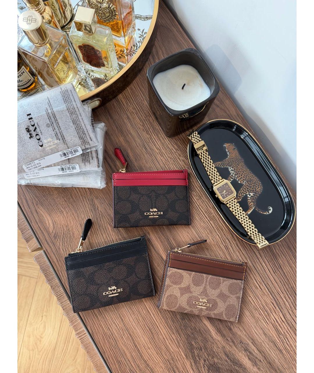 COACH Коричневый кожаный кардхолдер, фото 2