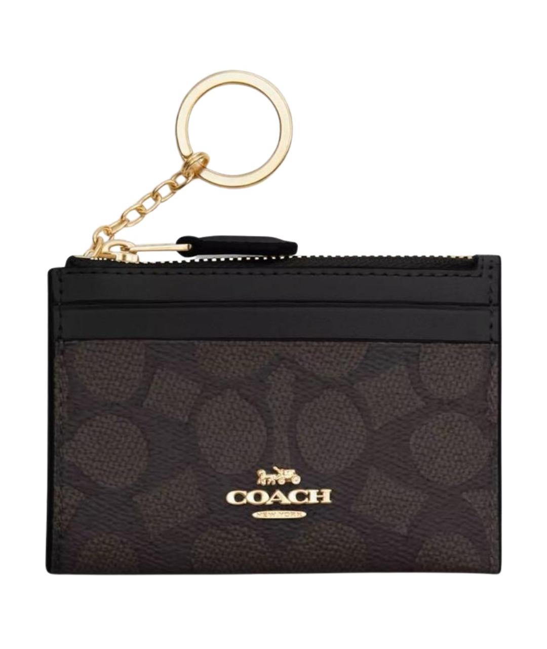 COACH Коричневый кожаный кардхолдер, фото 1