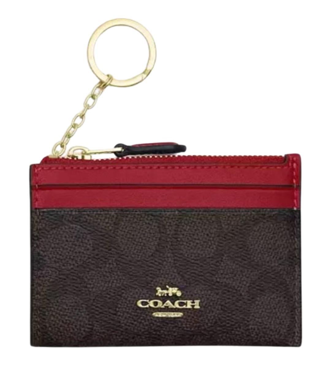 COACH Коричневый кожаный кардхолдер, фото 1