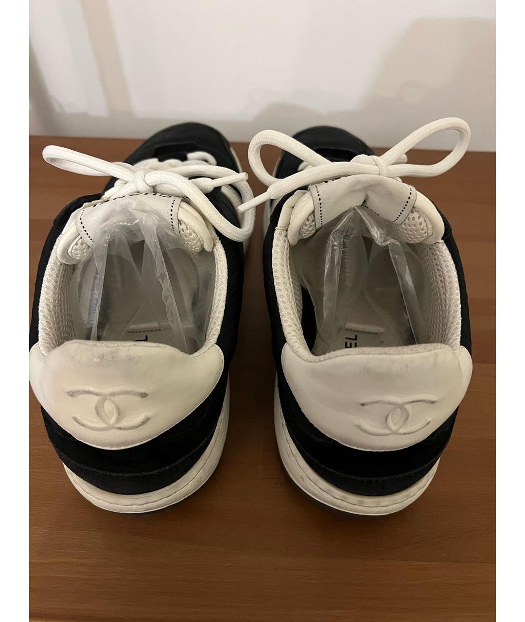 CHANEL Черные кожаные кеды, фото 4