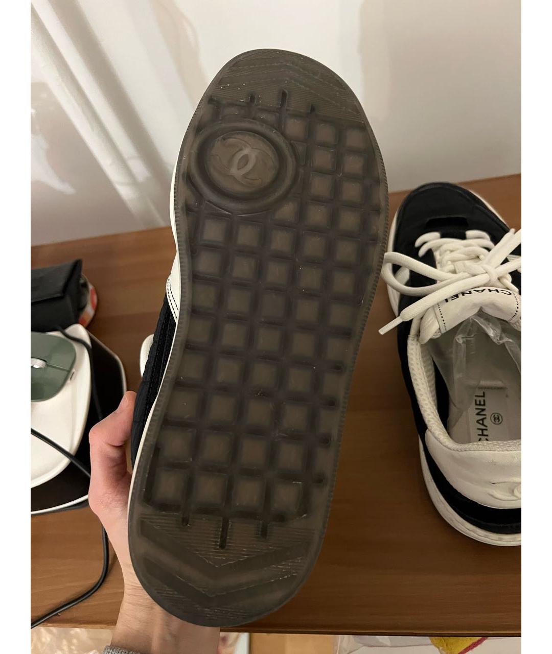 CHANEL Черные кожаные кеды, фото 5