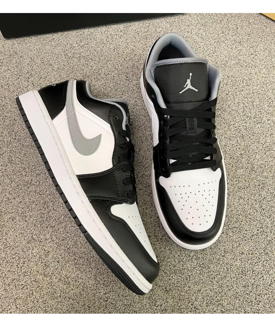 JORDAN Черные кожаные низкие кроссовки / кеды, фото 4