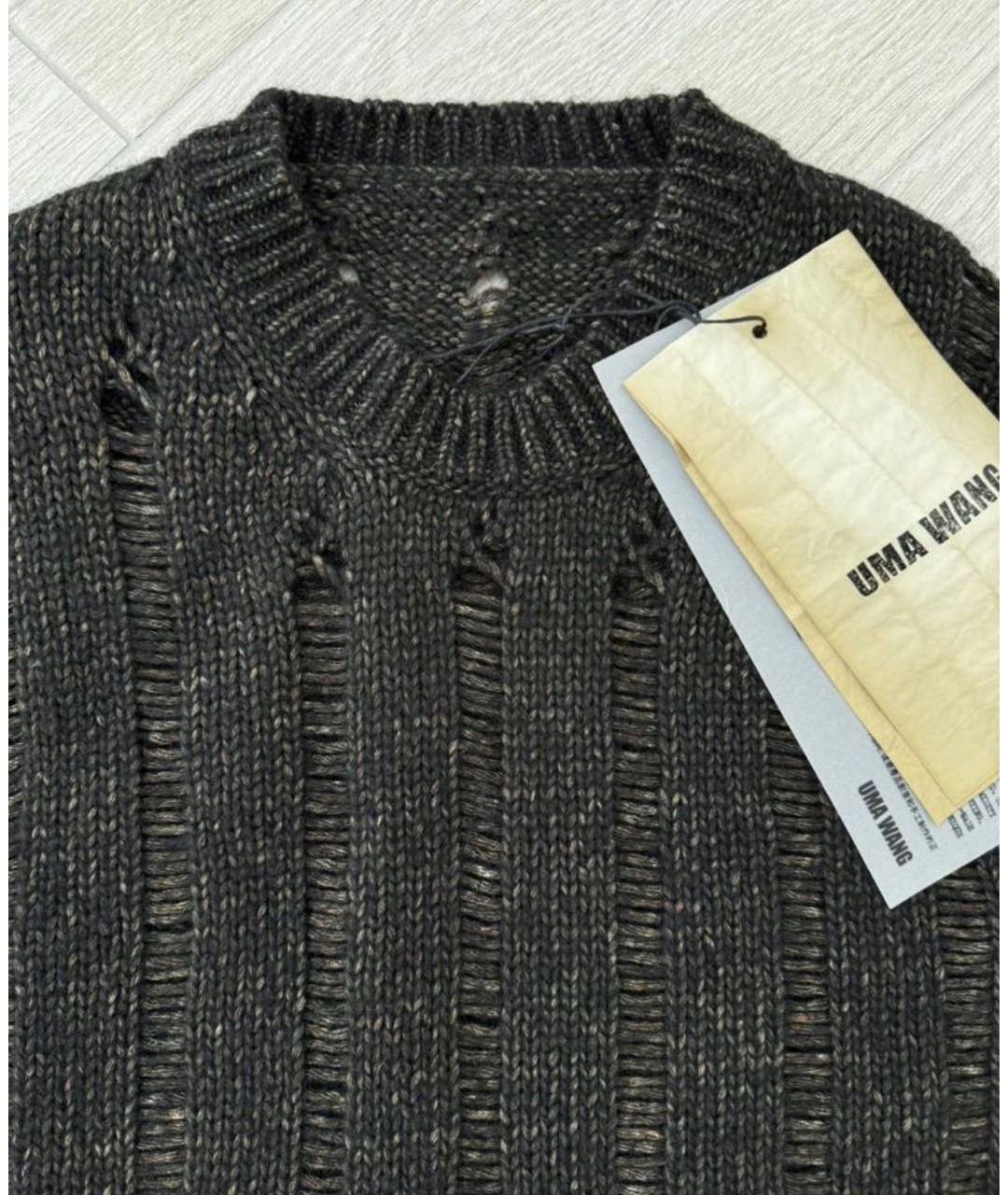 UMA WANG Коричневый шерстяной джемпер / свитер, фото 4