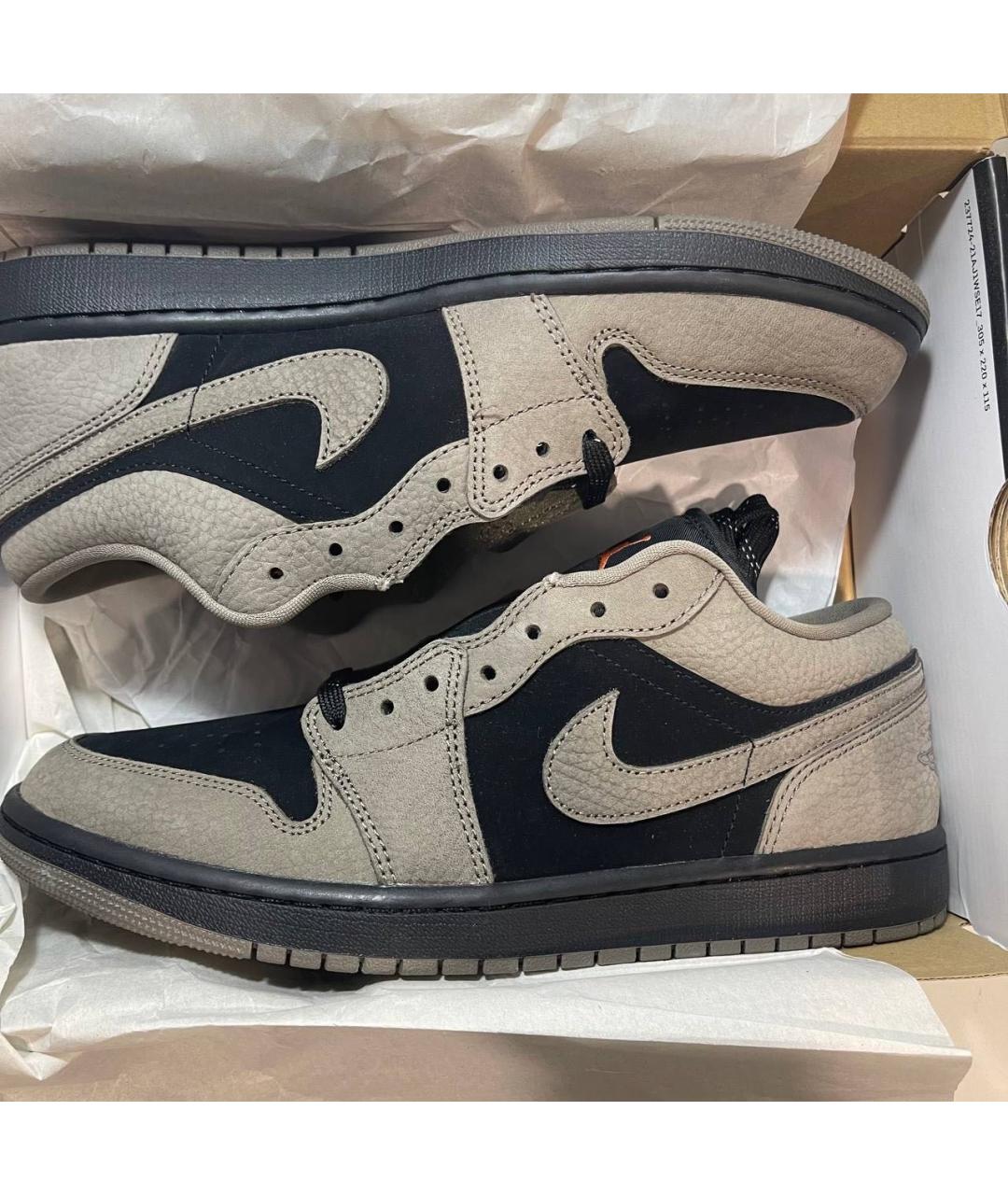 JORDAN Коричневые кожаные низкие кроссовки / кеды, фото 8