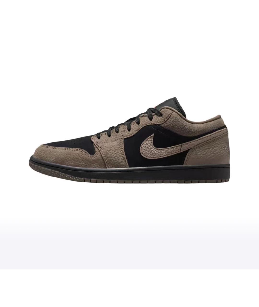 JORDAN Коричневые кожаные низкие кроссовки / кеды, фото 9