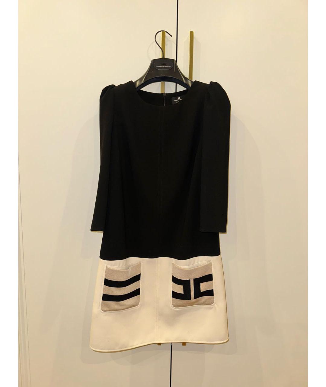 ELISABETTA FRANCHI Черное полиэстеровое коктейльное платье, фото 5