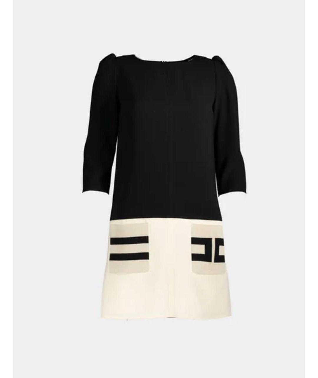 ELISABETTA FRANCHI Черное полиэстеровое коктейльное платье, фото 7