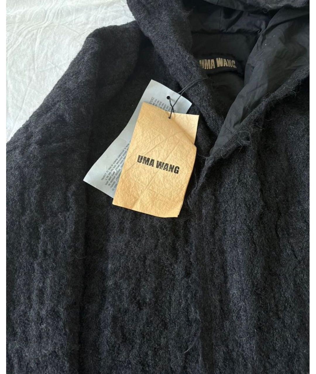 UMA WANG Черное шерстяное пальто, фото 3
