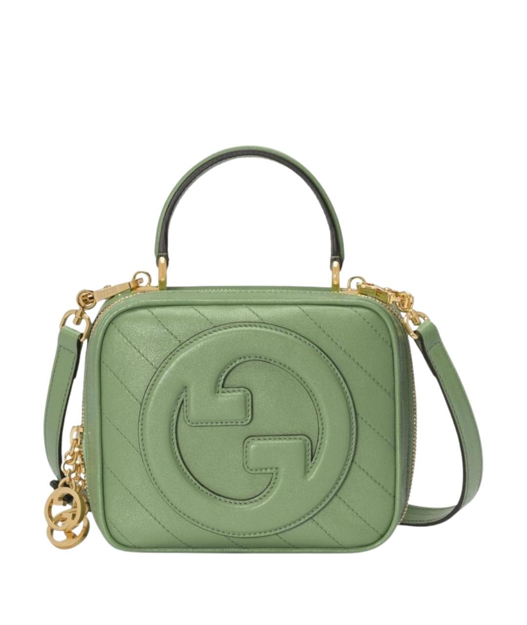 GUCCI Салатовая кожаная сумка через плечо, фото 1