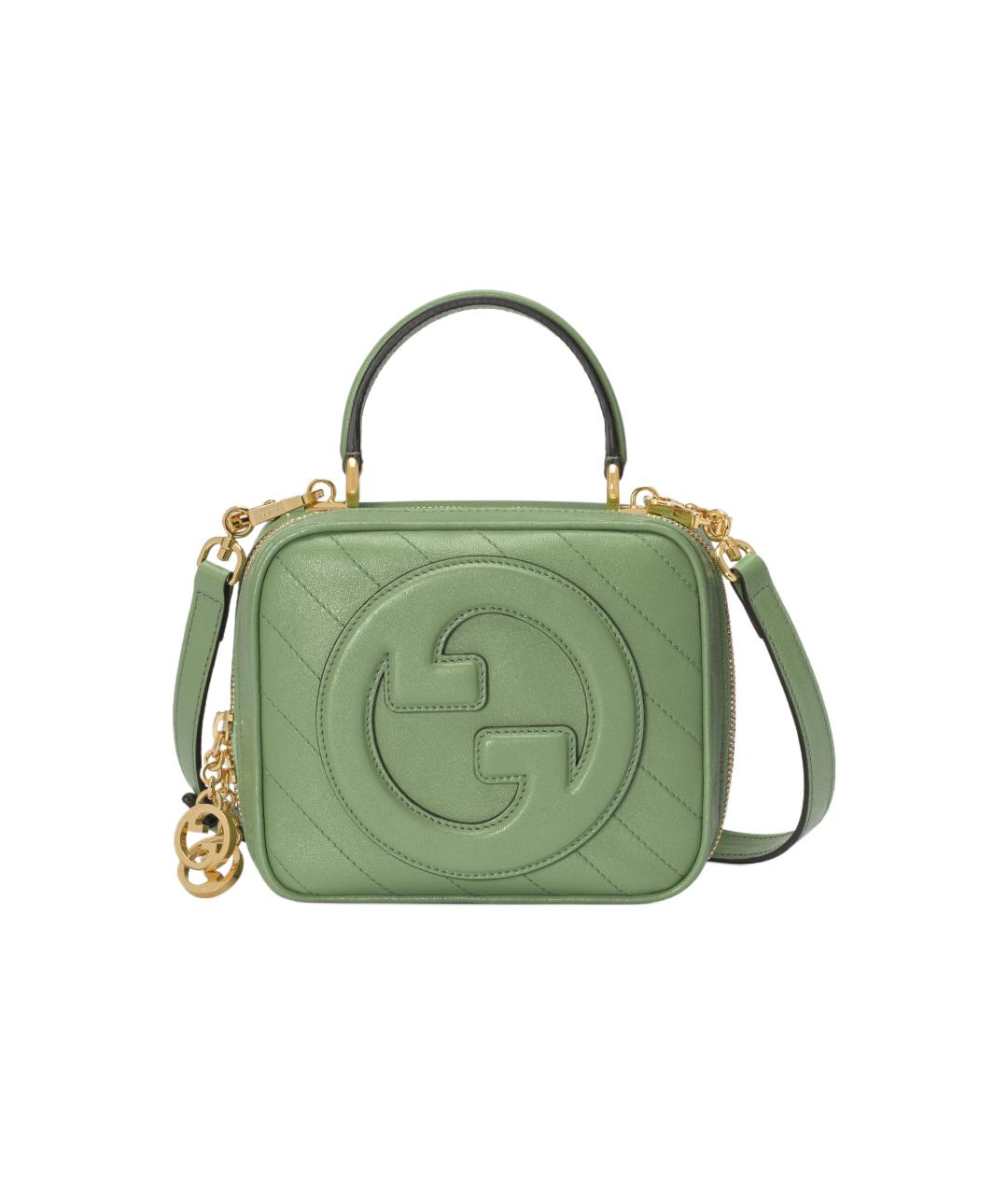GUCCI Салатовая кожаная сумка через плечо, фото 9