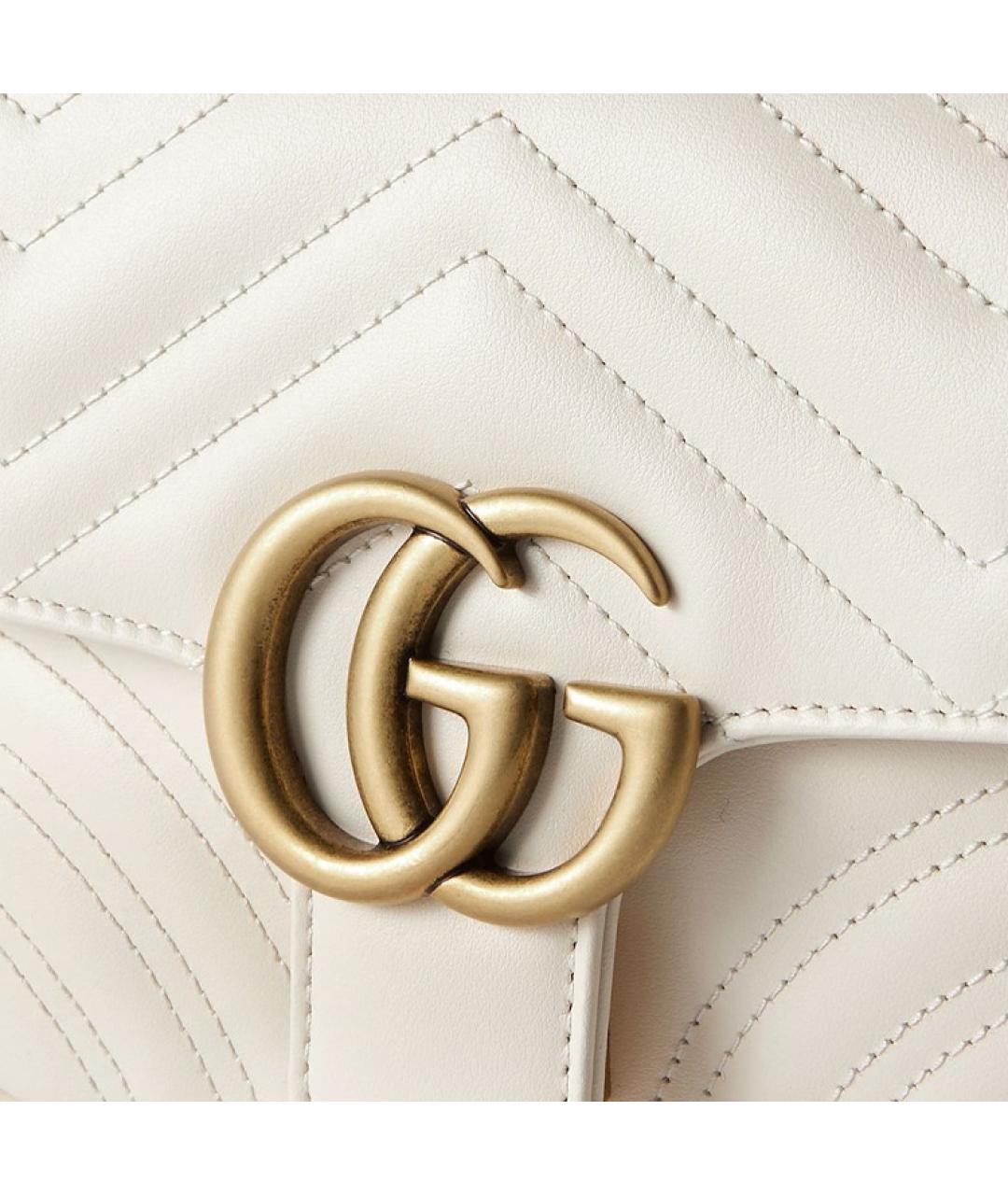 GUCCI Бежевая кожаная сумка через плечо, фото 7