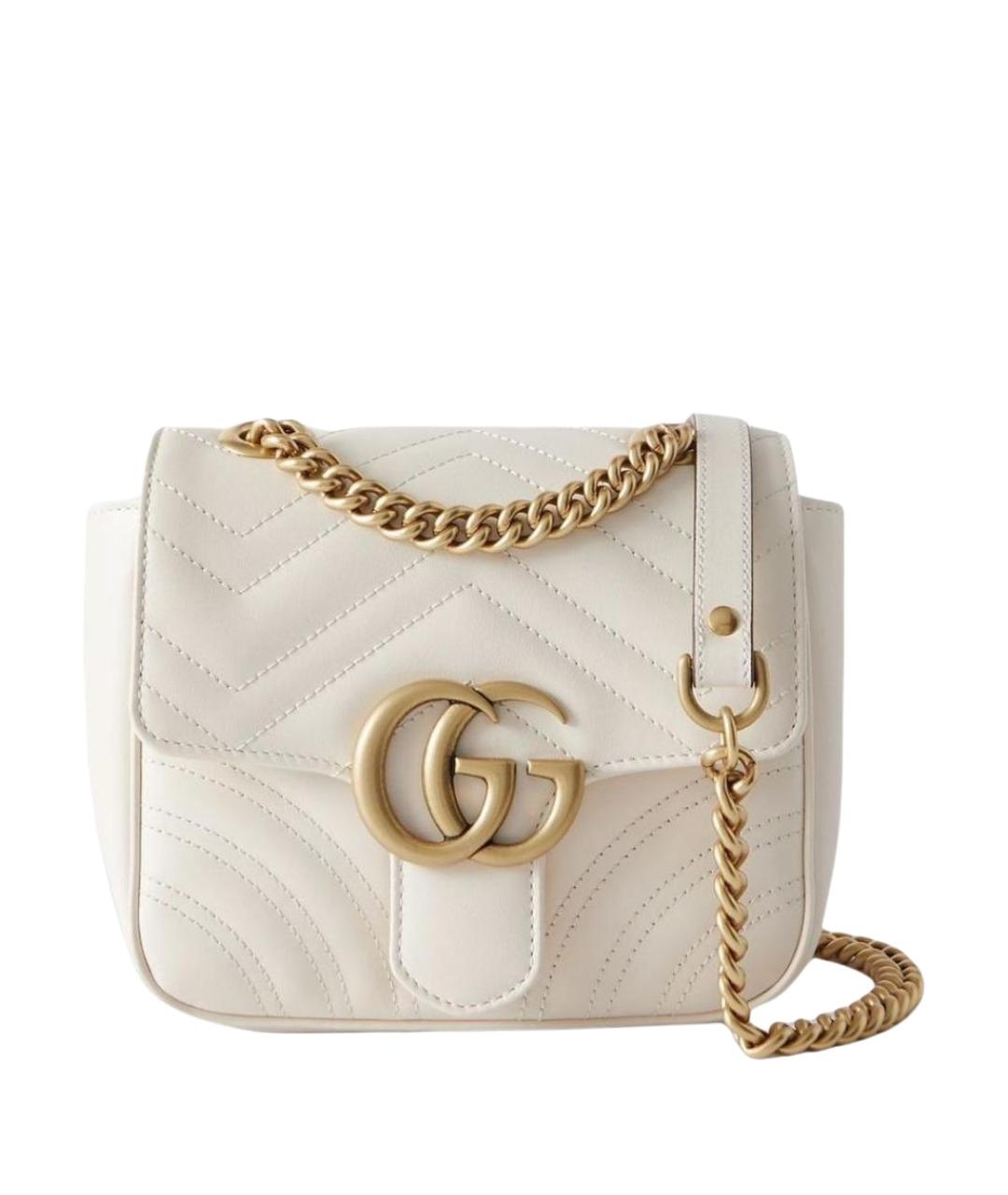 GUCCI Бежевая кожаная сумка через плечо, фото 1