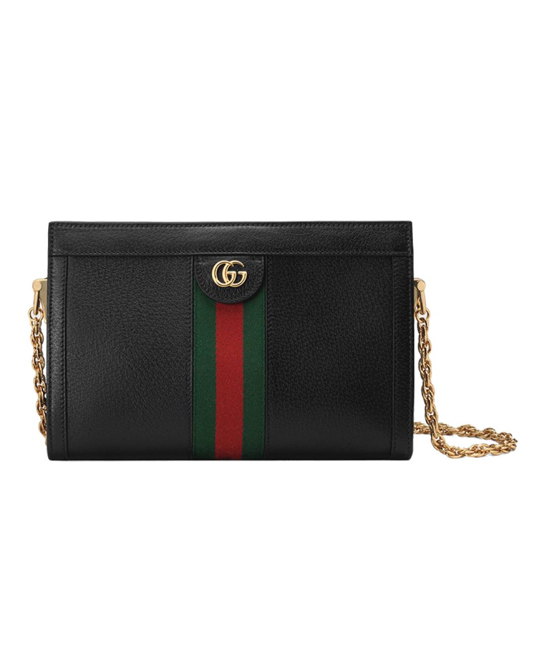 GUCCI Черная кожаная сумка через плечо, фото 1