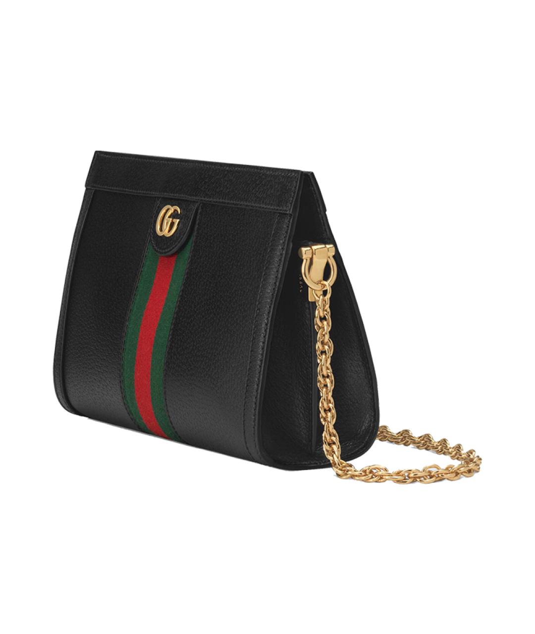 GUCCI Черная кожаная сумка через плечо, фото 5