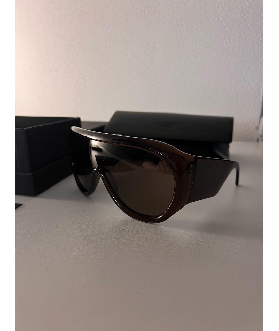 PHOEBE PHILO Коричневые пластиковые солнцезащитные очки, фото 5