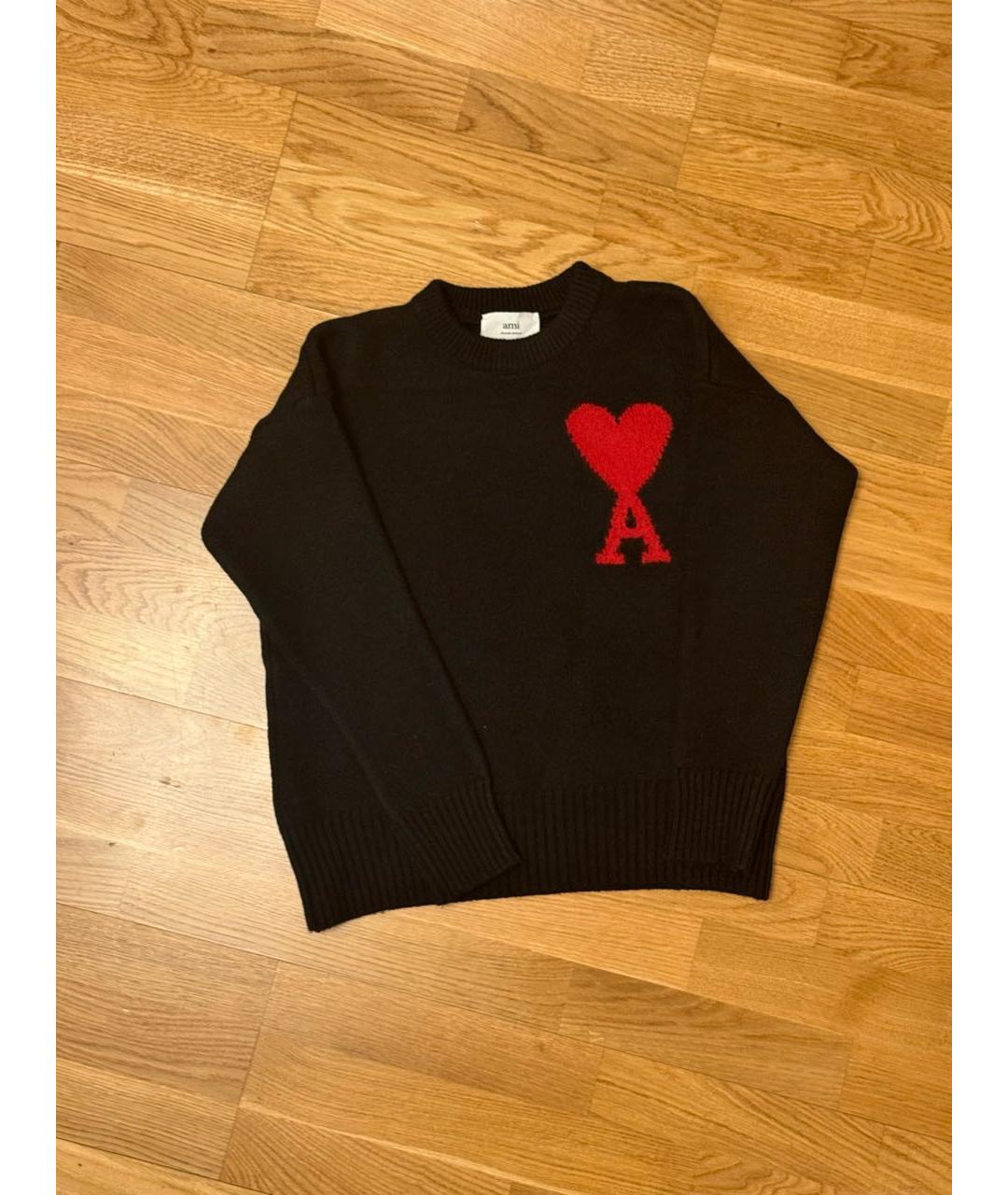 Ami Paris Черный шерстяной джемпер / свитер, фото 2