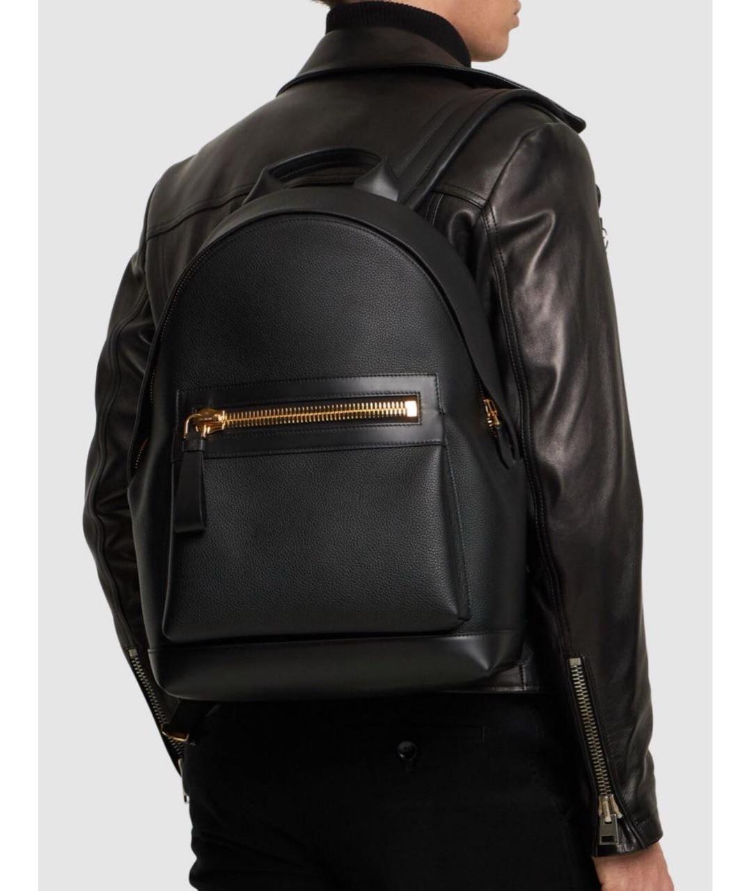 TOM FORD Черный кожаный рюкзак, фото 6