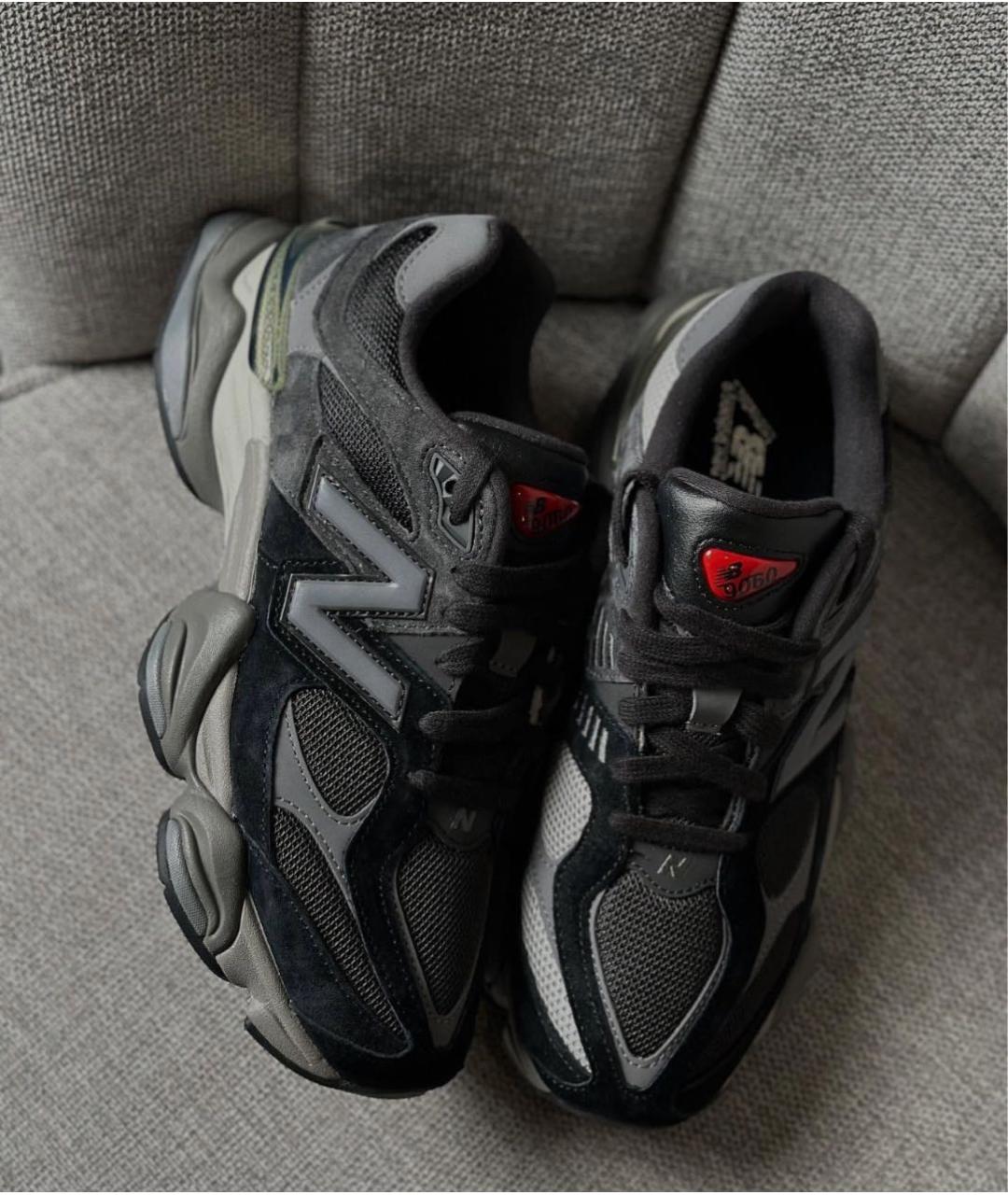 NEW BALANCE Антрацитовые замшевые низкие кроссовки / кеды, фото 4