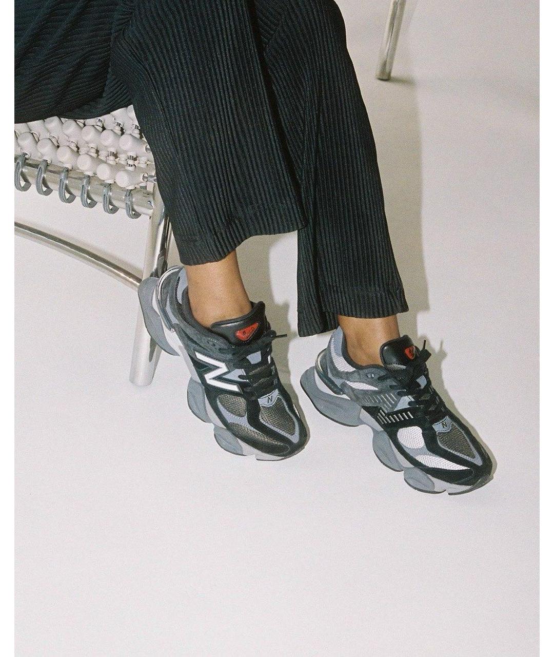 NEW BALANCE Антрацитовые замшевые низкие кроссовки / кеды, фото 2