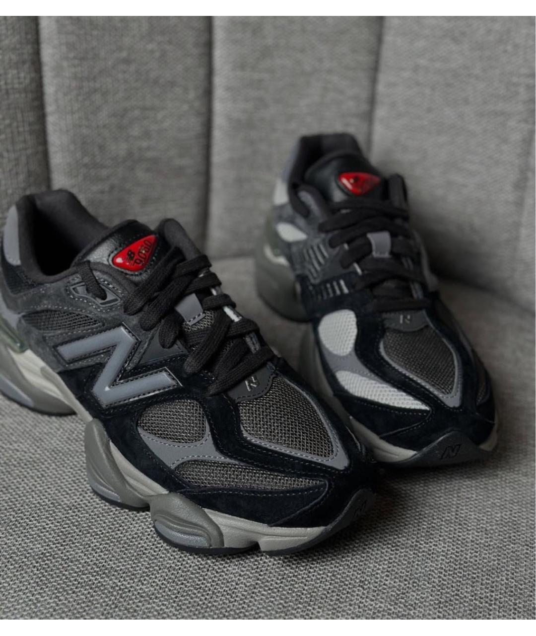 NEW BALANCE Антрацитовые замшевые низкие кроссовки / кеды, фото 5