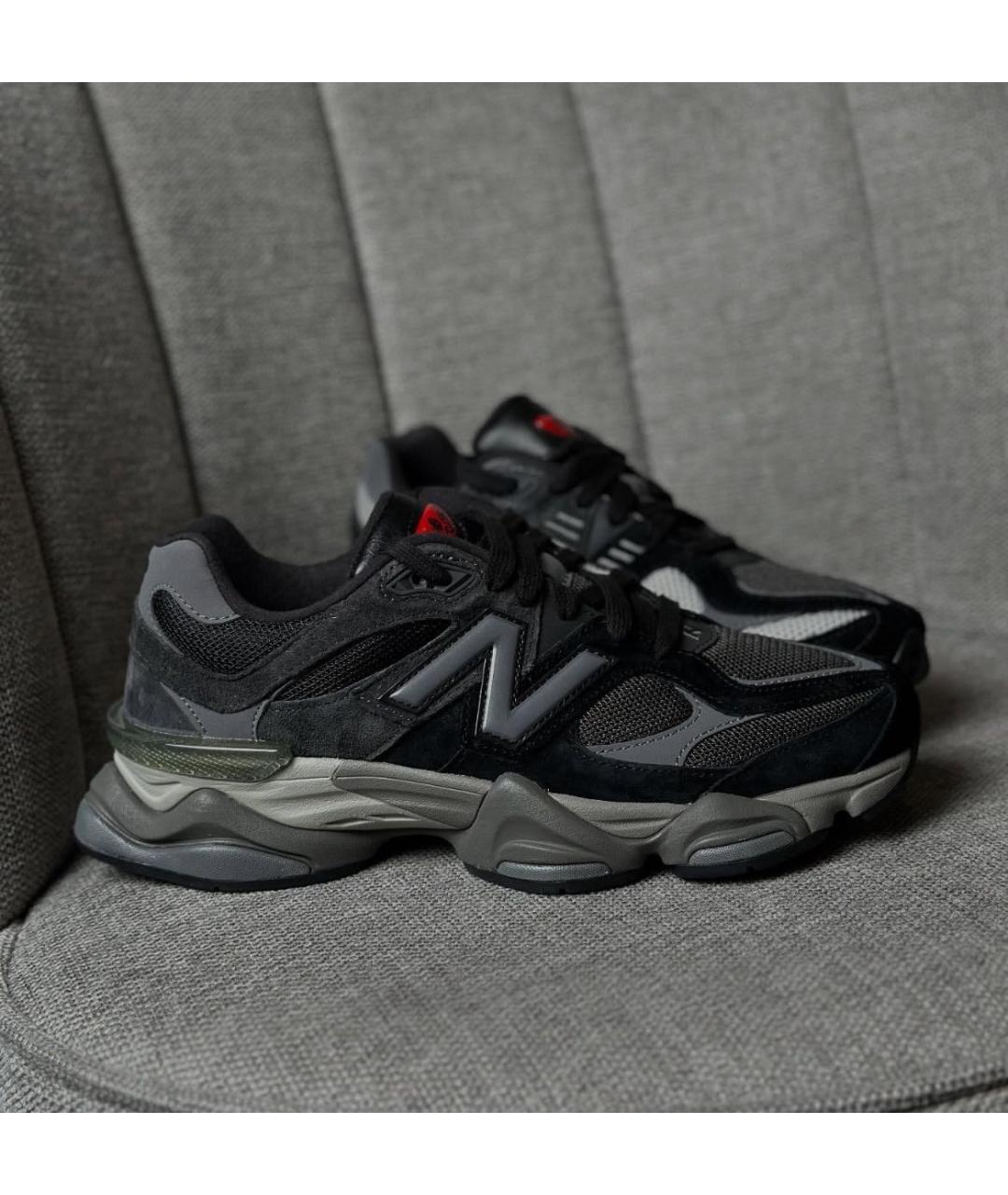 NEW BALANCE Антрацитовые замшевые низкие кроссовки / кеды, фото 3