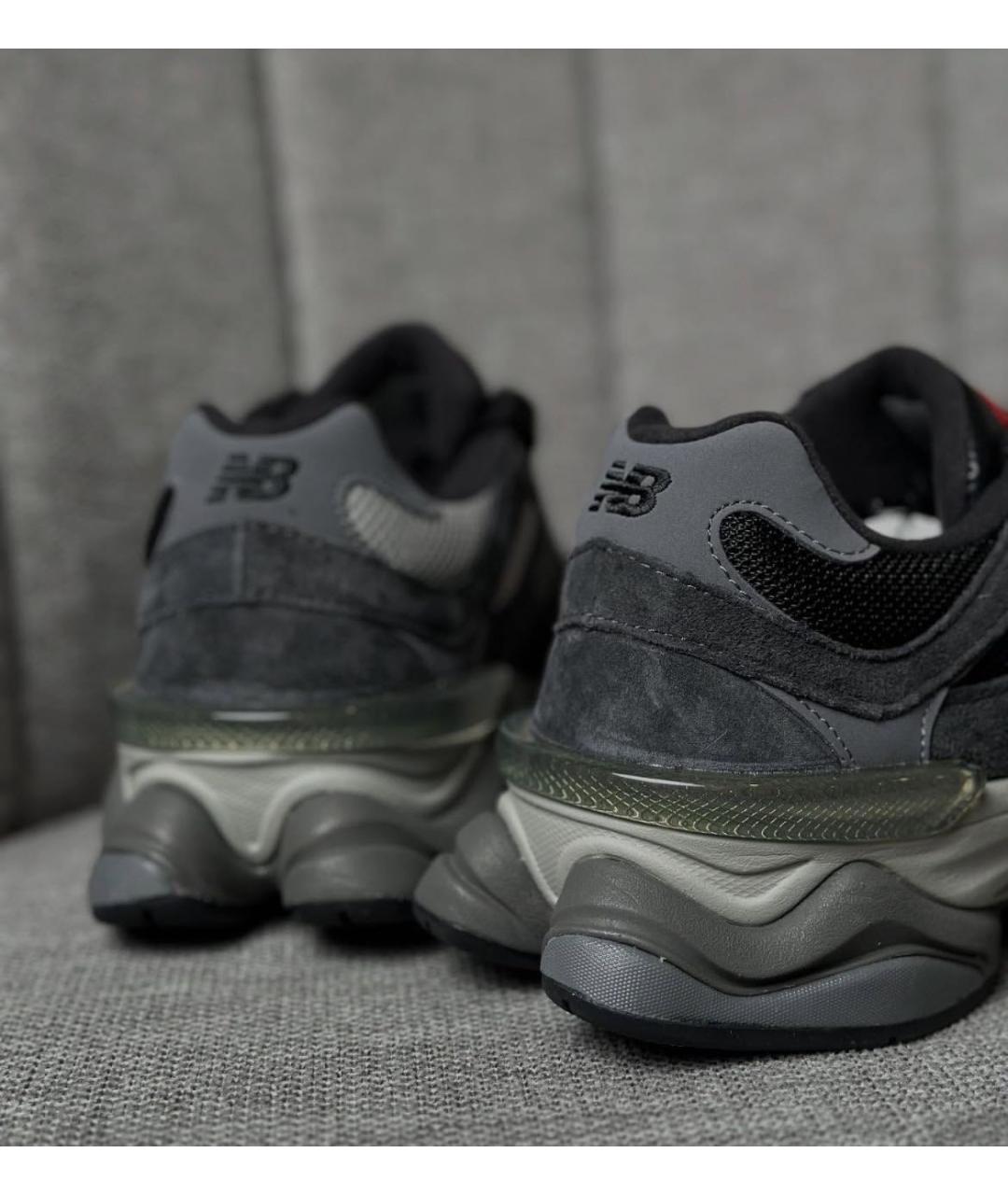 NEW BALANCE Антрацитовые замшевые низкие кроссовки / кеды, фото 7