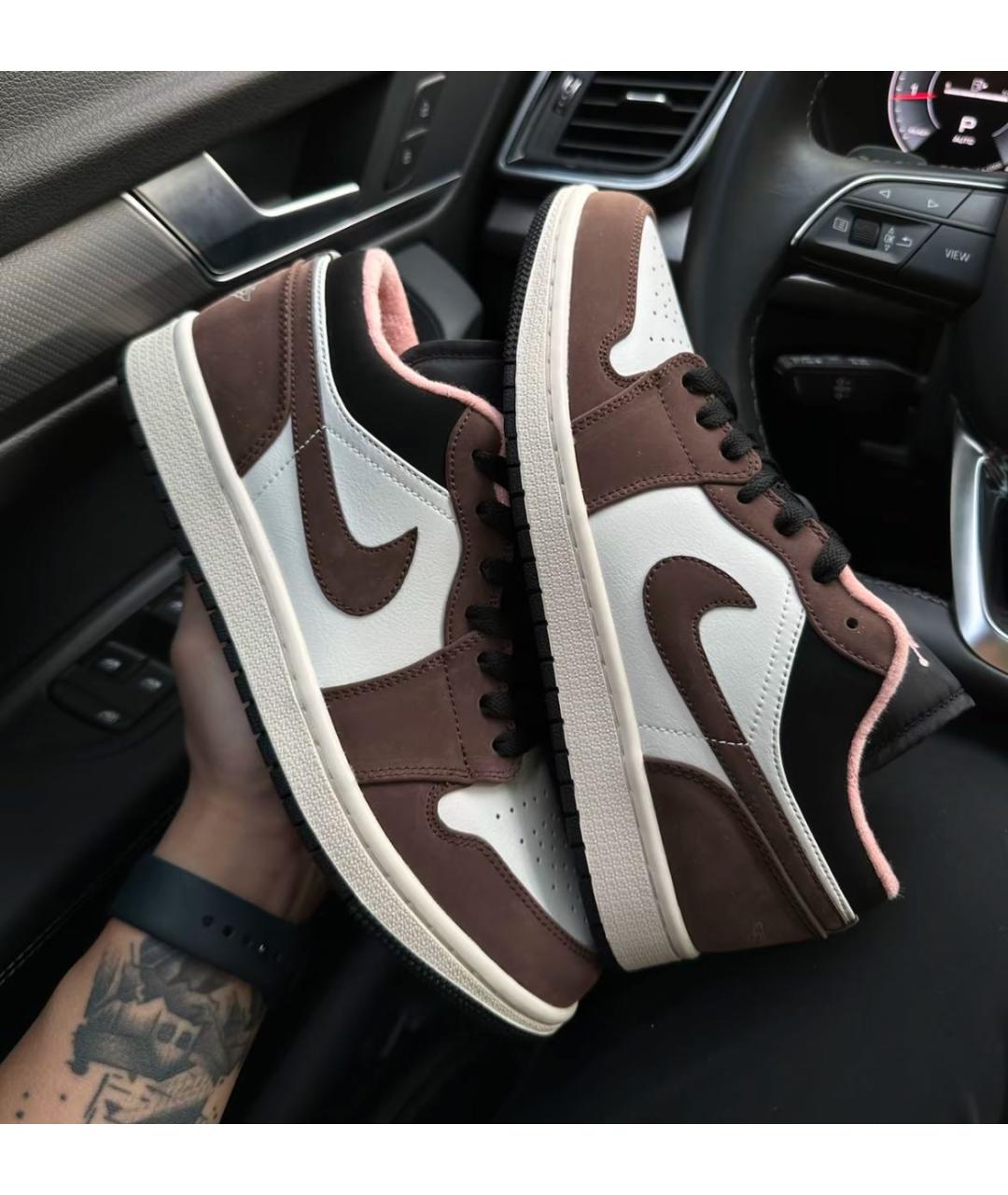 JORDAN Коричневые замшевые низкие кроссовки / кеды, фото 2