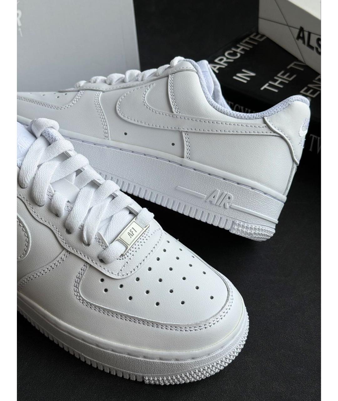 NIKE Белые кожаные низкие кроссовки / кеды, фото 4