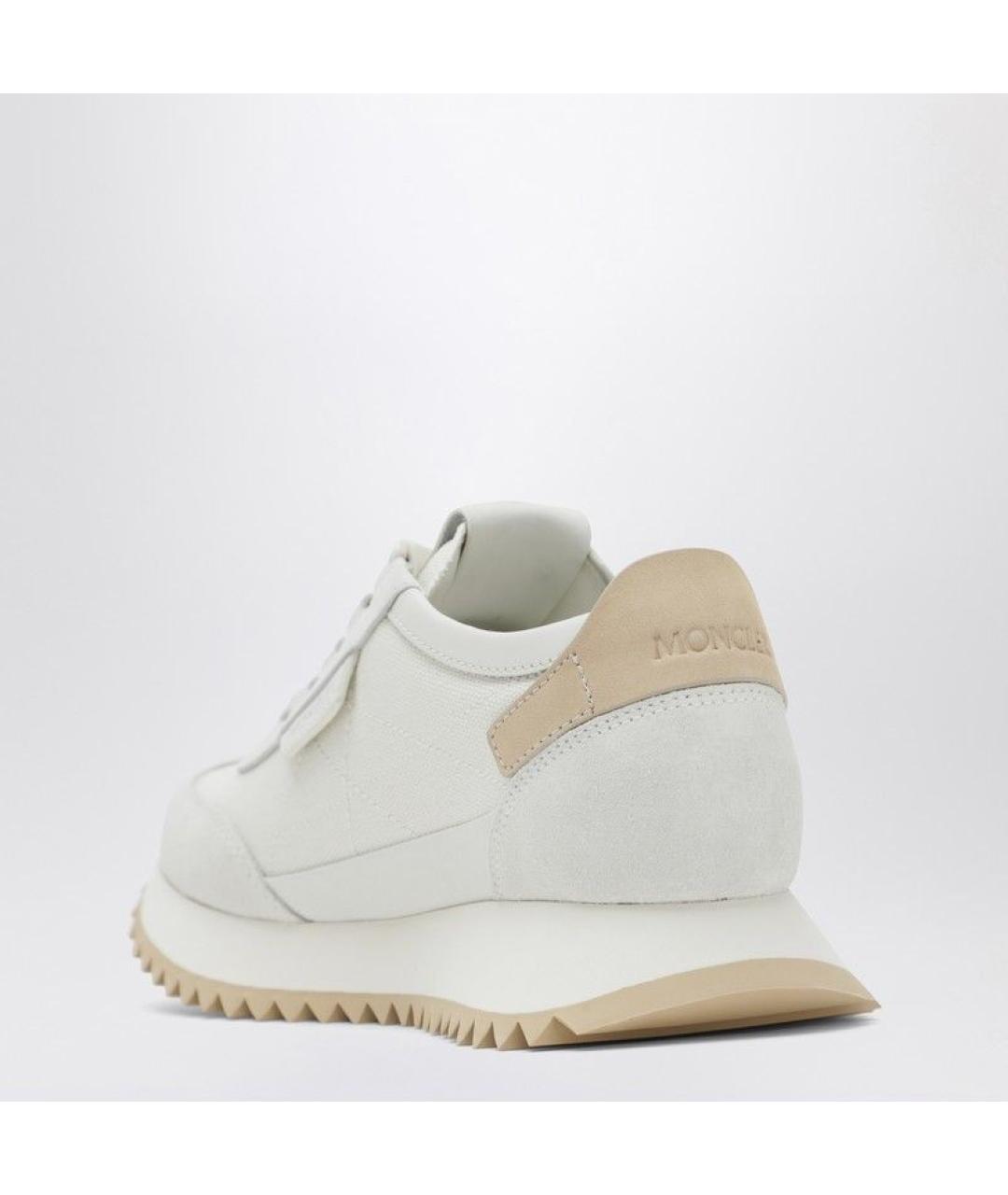 MONCLER Белые кожаные кроссовки, фото 2