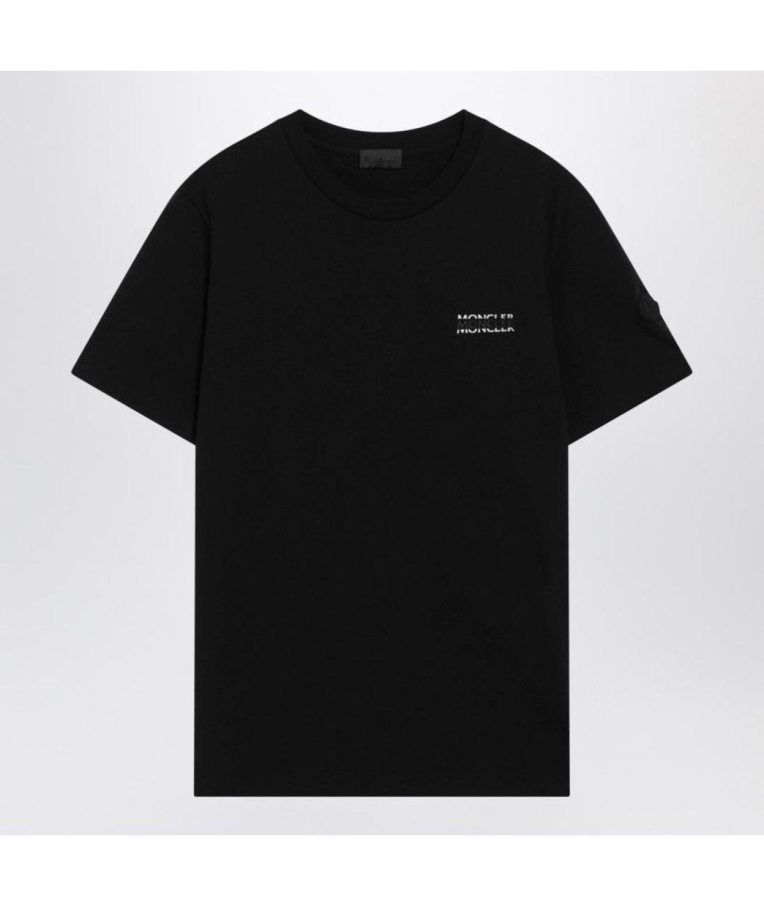 MONCLER Черная хлопковая футболка, фото 3