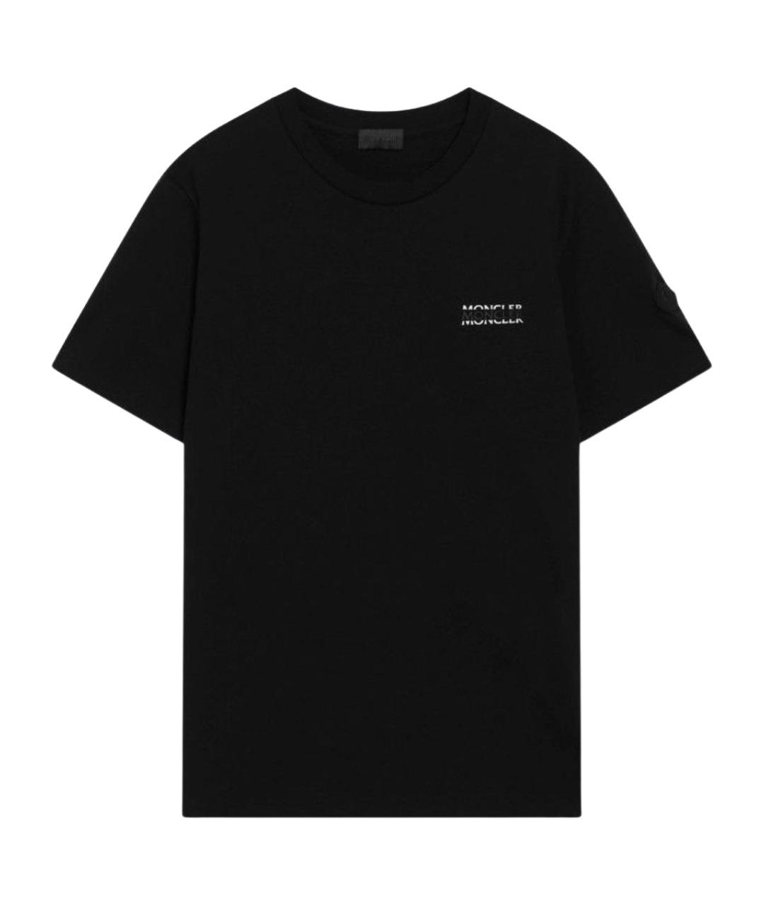 MONCLER Черная хлопковая футболка, фото 1