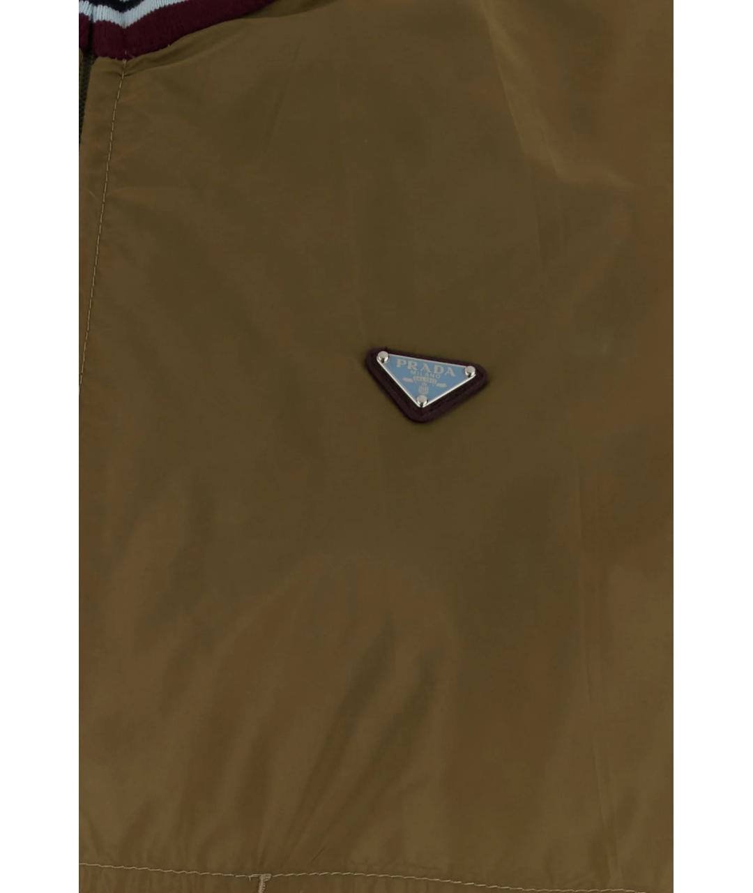 PRADA Зеленый полиамидовый тренч/плащ, фото 3