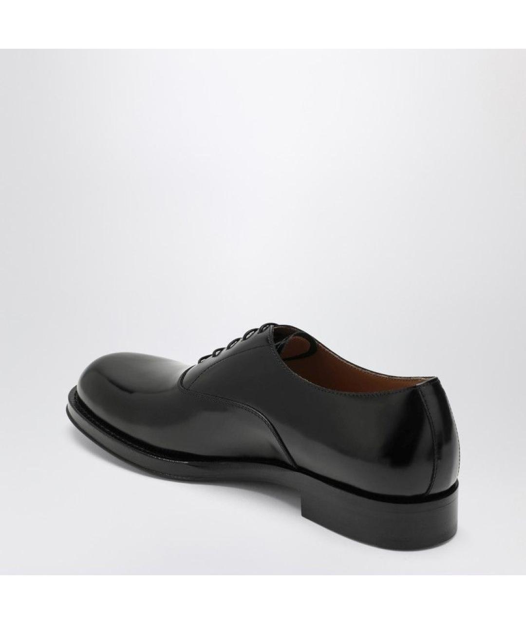 DRIES VAN NOTEN Черные кожаные низкие ботинки, фото 2