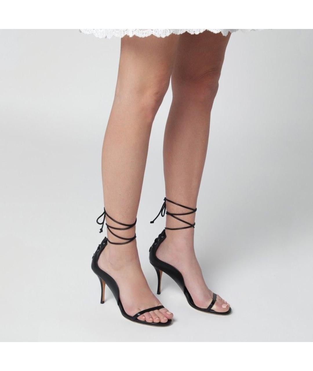 JUDE Черные кожаные босоножки, фото 3