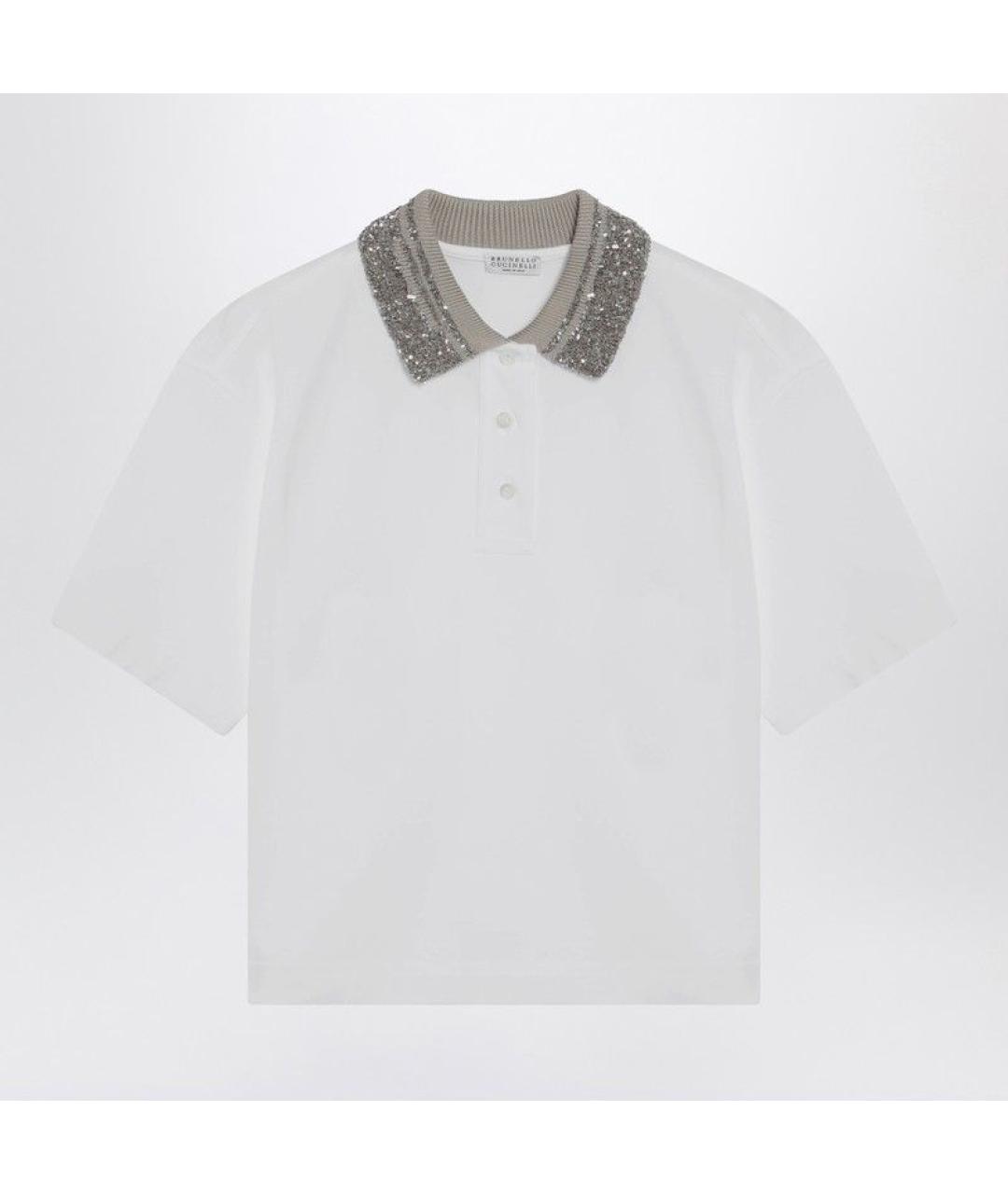 BRUNELLO CUCINELLI Белая полиэстеровая футболка, фото 3