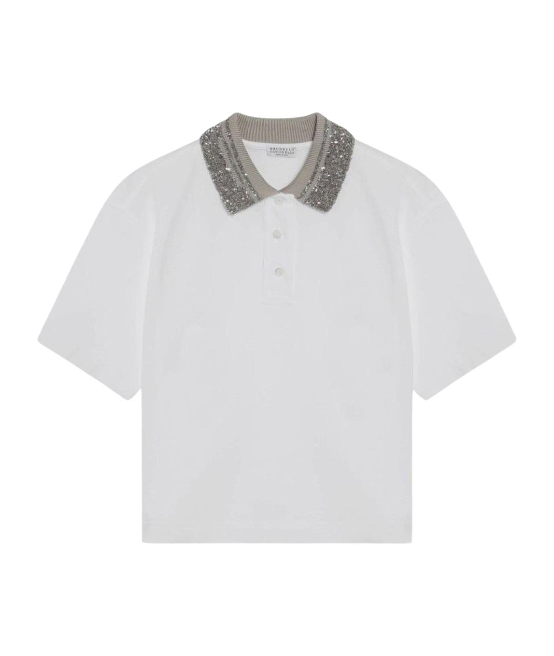 BRUNELLO CUCINELLI Белая полиэстеровая футболка, фото 1