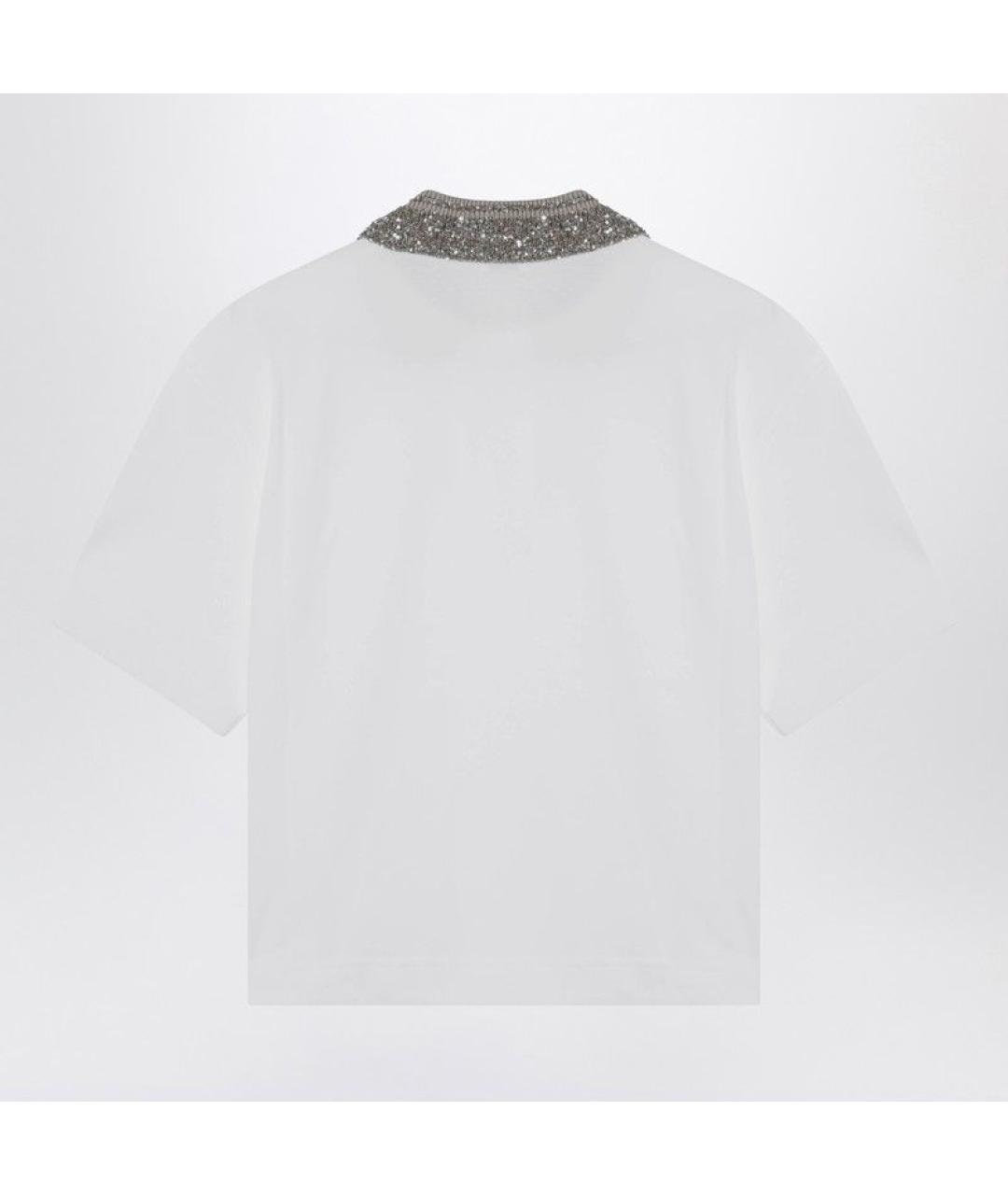 BRUNELLO CUCINELLI Белая полиэстеровая футболка, фото 2