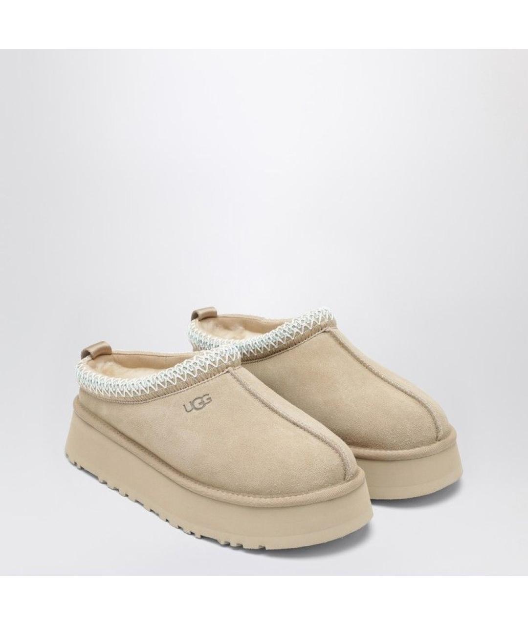 UGG AUSTRALIA Бежевые нубуковые мюли, фото 2