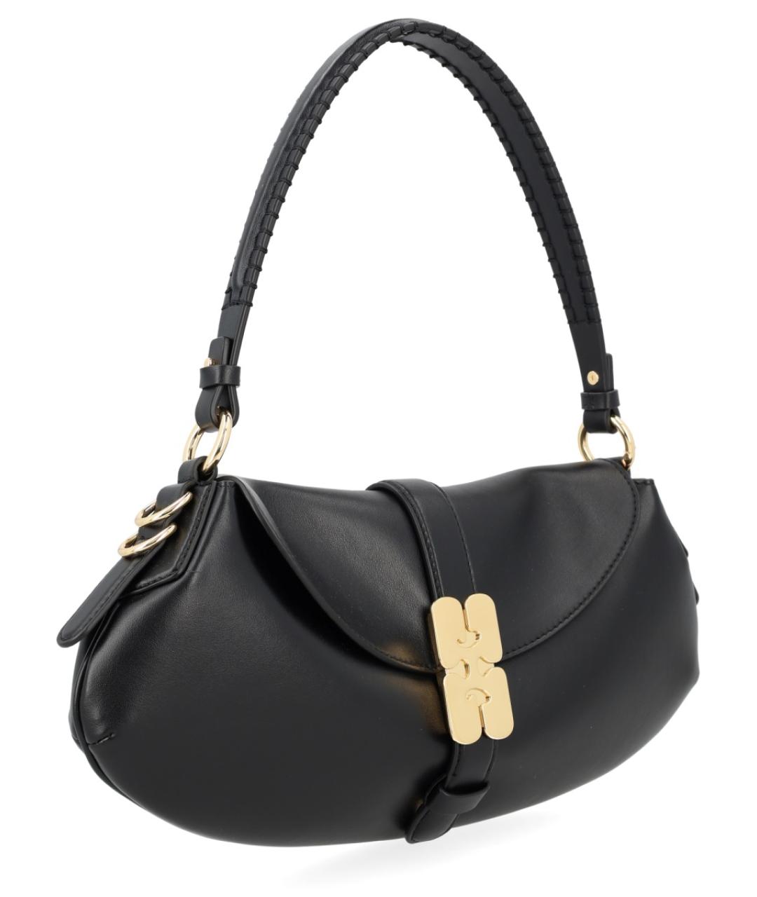 GANNI Черная кожаная сумка через плечо, фото 2