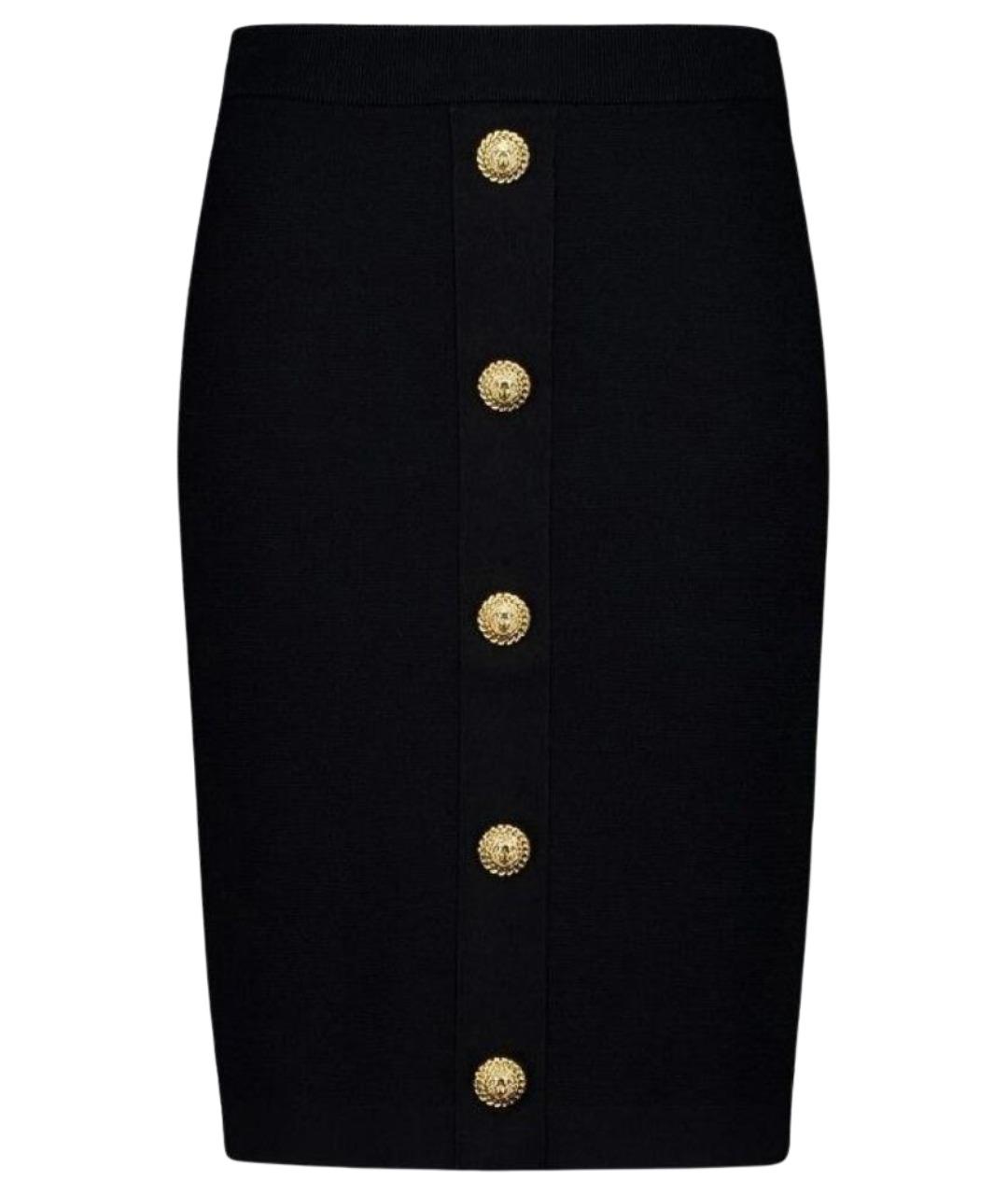 BALMAIN Черная полиэстеровая юбка миди, фото 1