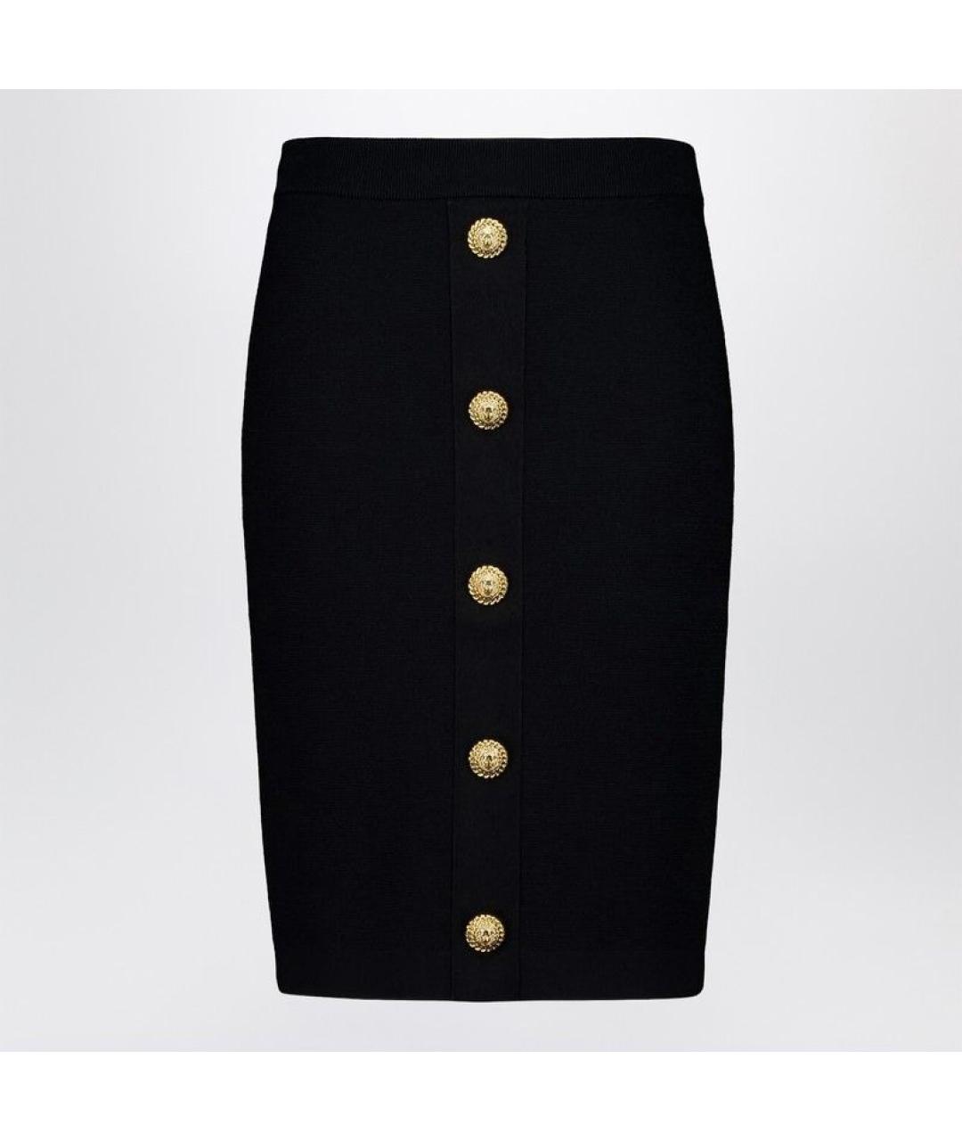 BALMAIN Черная полиэстеровая юбка миди, фото 3