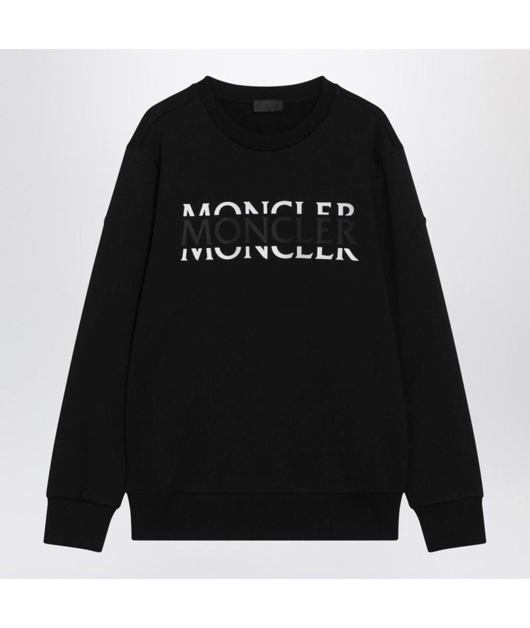 MONCLER Черный хлопковый джемпер / свитер, фото 4